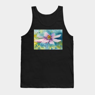 Pink Flower Watercolor Art Tank Top